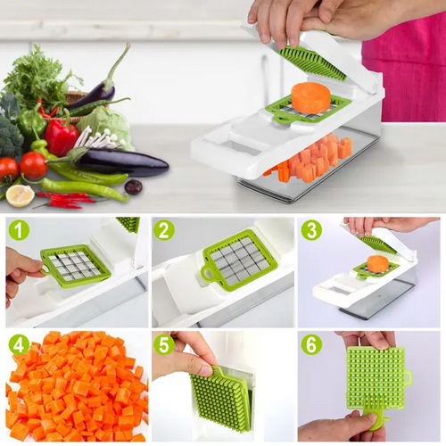 Vegetable chopper in use — how it works, step by step